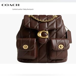 NWT | COACH Quilted Leather Tabby Backpack in Maple